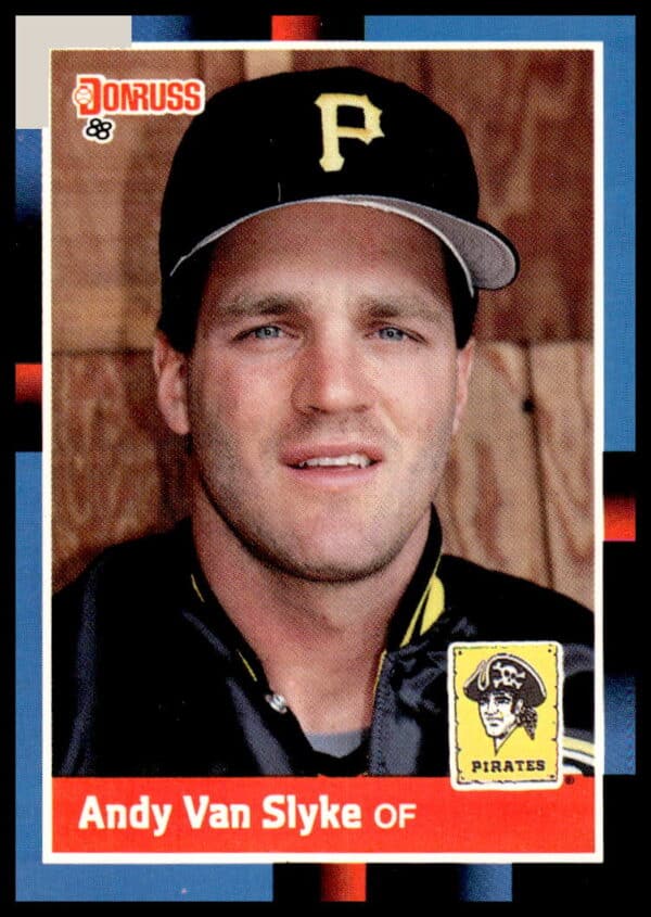 1988 Donruss Andy Van Slyke Baseball Card #291, Pittsburgh Pirates, vibrant design, smiling portrait.