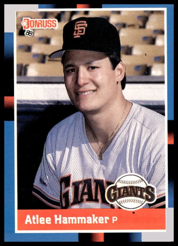 Vintage 1988 Donruss Atlee Hammaker baseball card, #450, showcasing classic pitcher profile and pose.