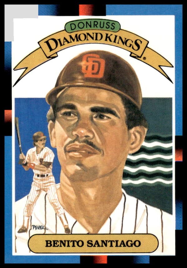 1988 Donruss Benito Santiago card #3, showing him in Padres uniform, front view.