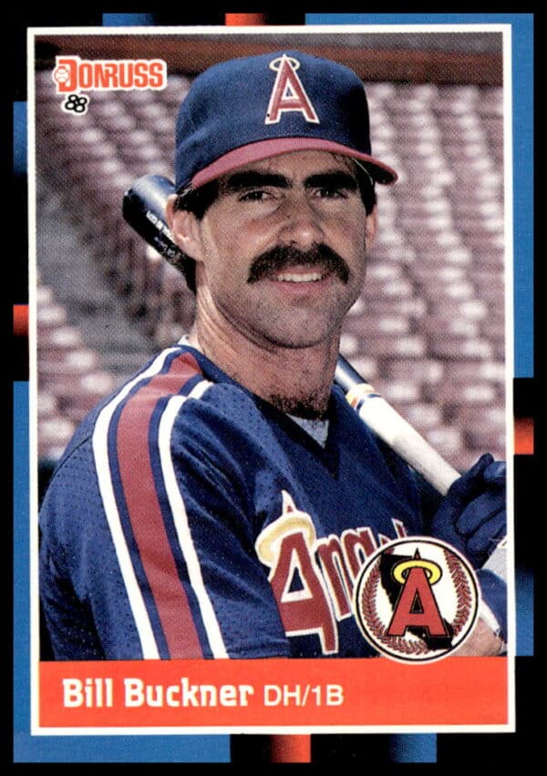 1988 Donruss Bill Buckner baseball card #456, featuring Buckner mid-action in team uniform.