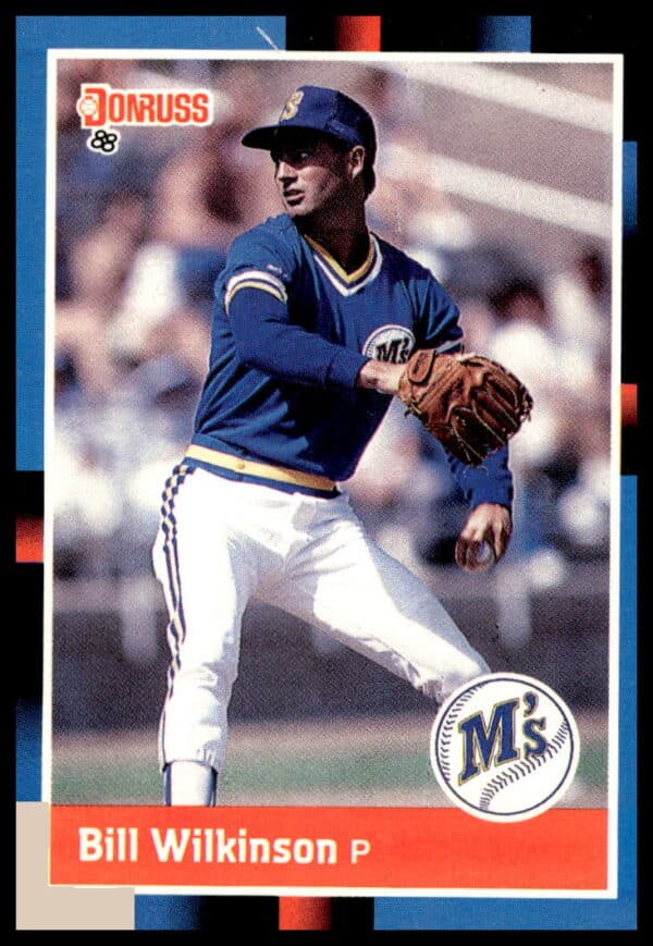 1988 Donruss Bill Wilkinson #568, Seattle Mariners, vintage baseball card art.
