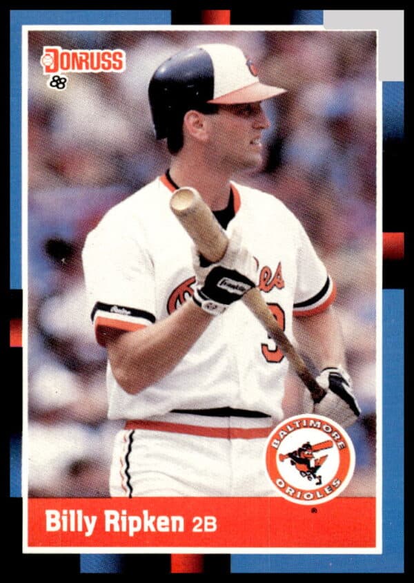1988 Donruss Billy Ripken Rookie Card #336, Baltimore Orioles, baseball memorabilia.