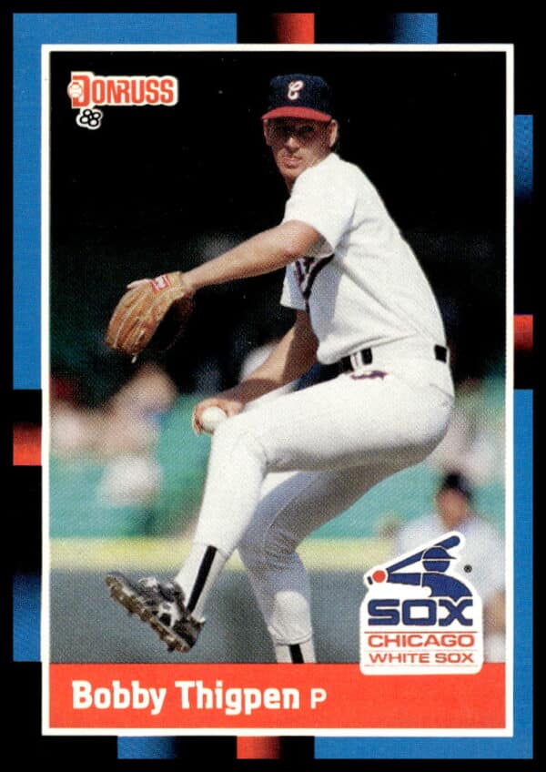 Bobby Thigpen 1988 Donruss #247 baseball card, featuring action shot in White Sox uniform.