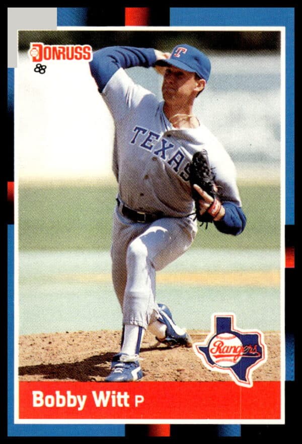 1988 Donruss Baseball Card: Bobby Witt #101, Texas Rangers Pitcher, Collectible Sports Memorabilia.