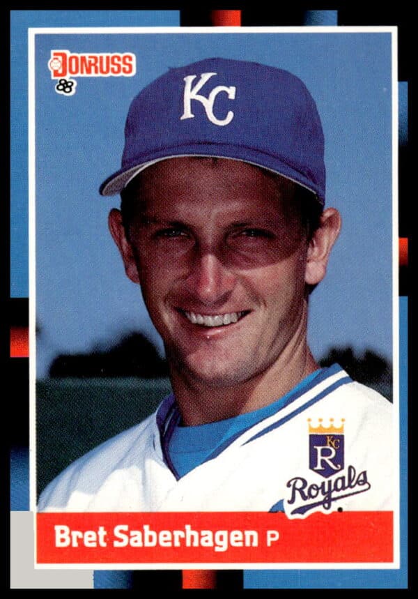 Bret Saberhagen 1988 Donruss card #96, pitcher for Kansas City Royals, baseball collectible.