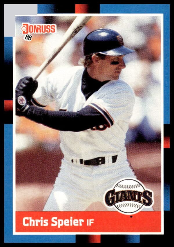 1988 Donruss Chris Speier, San Francisco Giants baseball card, vibrant design, #239.