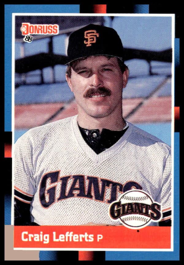 1988 Donruss Baseball Card #515 of Craig Lefferts in Padres uniform, pitching action.