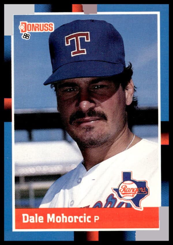 Dale Mohorcic 1988 Donruss baseball card #470, relief pitcher, Texas Rangers.