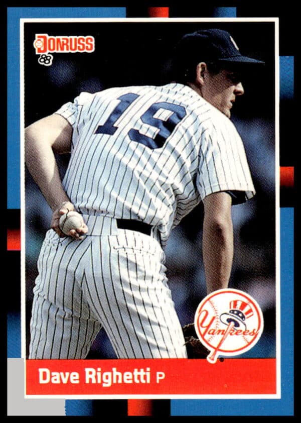1988 Donruss baseball card featuring Yankees pitcher Dave Righetti, card #93.