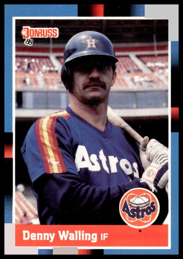 1988 Donruss Baseball Card: Denny Walling in Astros Uniform, Card #384.