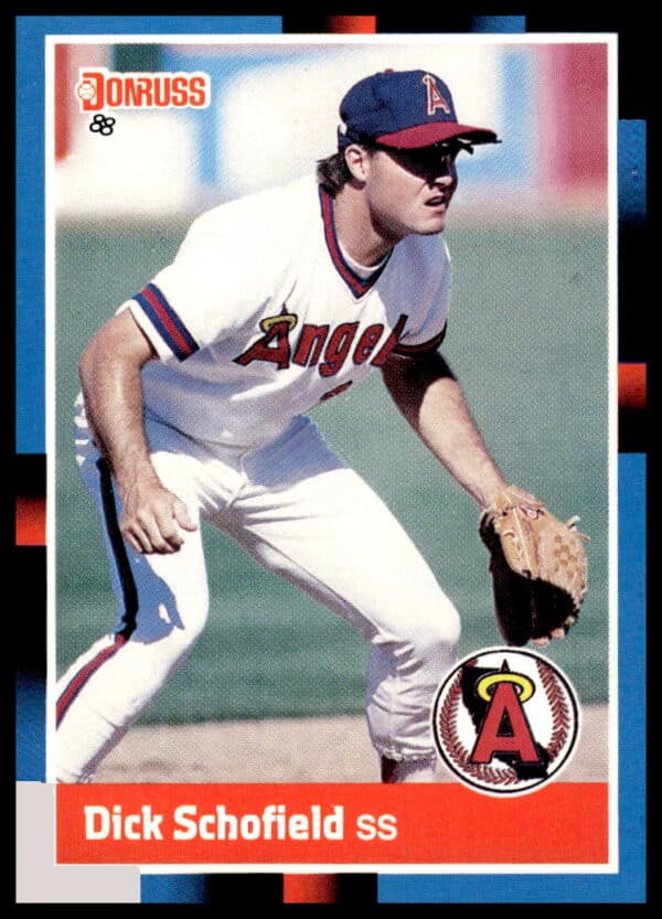 1988 Donruss Baseball Card of Dick Schofield, California Angels, #233.
