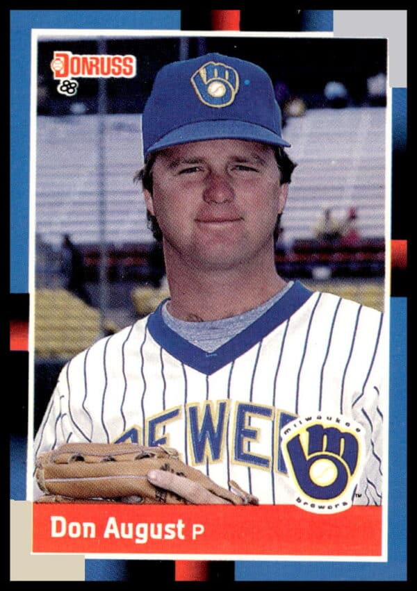 1988 Donruss Don August #602 baseball card featuring player in uniform.