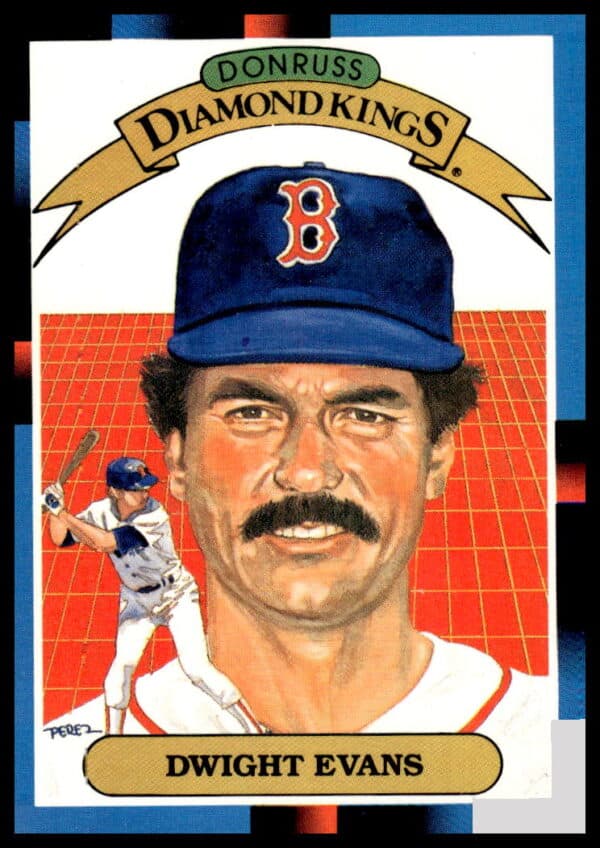 1988 Donruss Baseball Card of Dwight Evans, Red Sox right fielder, card #16.