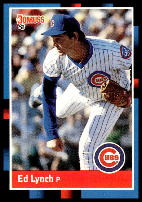1988 Donruss Baseball Card #77 featuring Ed Lynch in uniform, front side.