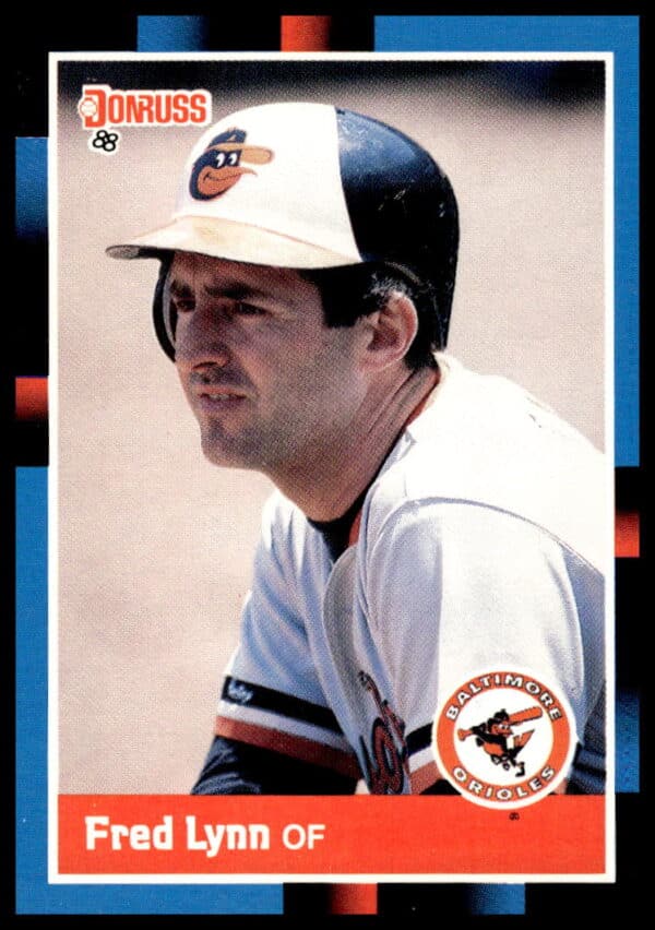 Fred Lynn 1988 Donruss Baseball Card #248 featuring his dynamic action pose.