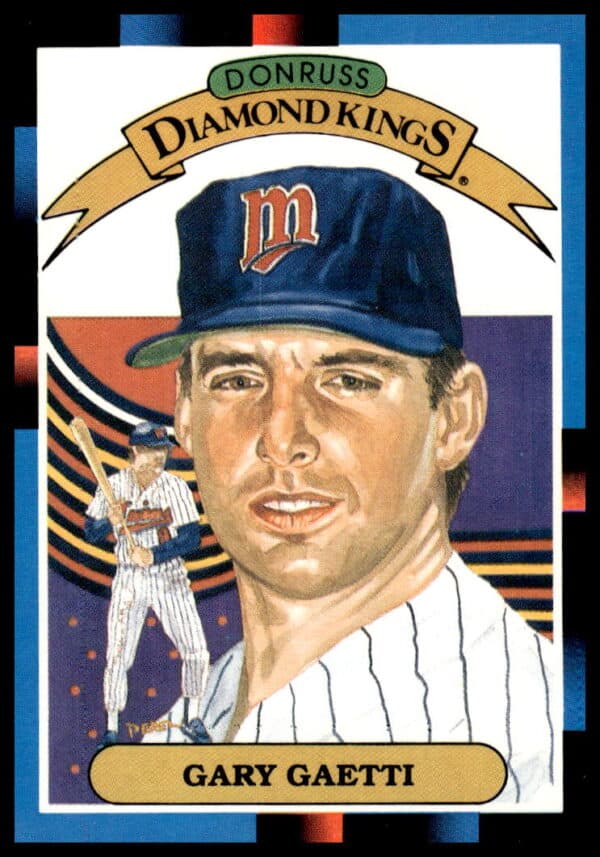1988 Donruss Gary Gaetti Baseball Card #19 featuring Twins third baseman in action.