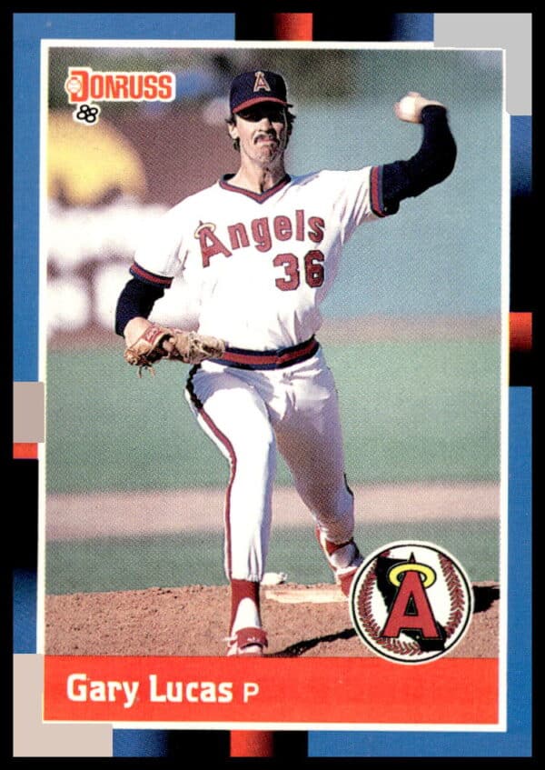 1988 Donruss Gary Lucas baseball card, #579, showcasing pitcher, vibrant vintage design.