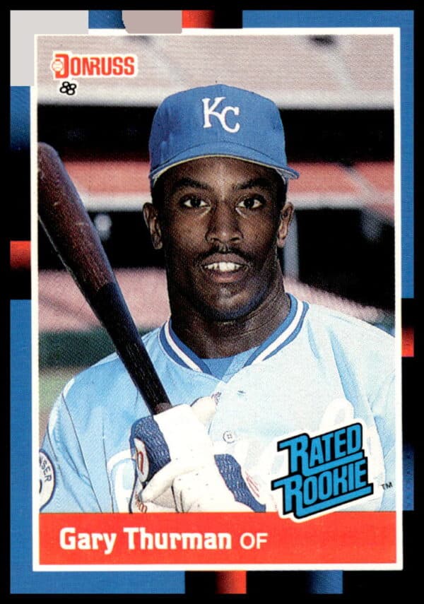 1988 Donruss Baseball Card Front: Gary Thurman #44, features portrait and team details.