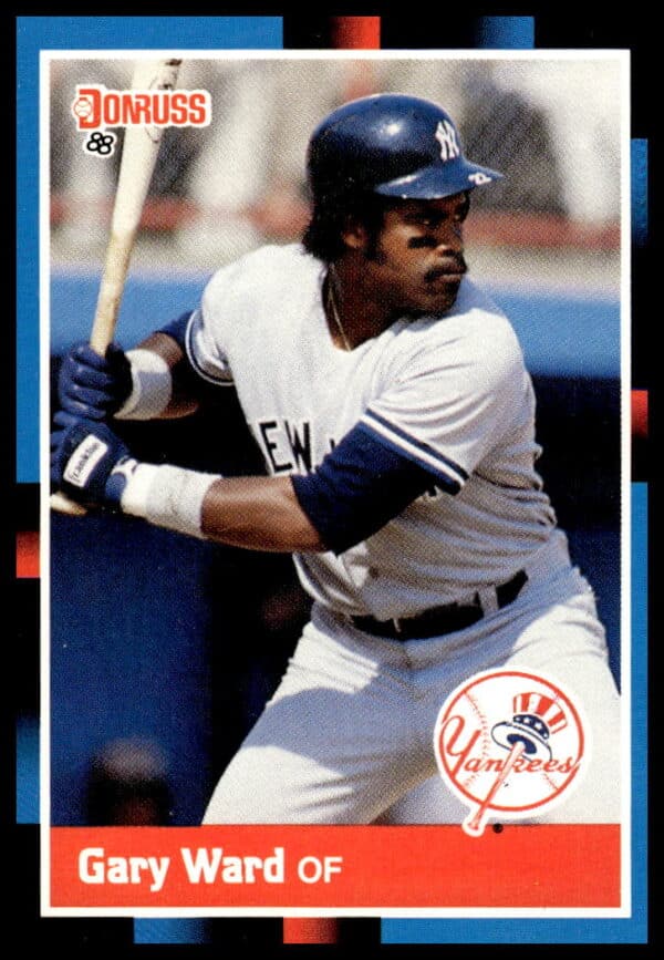 1988 Donruss baseball card, Gary Ward in action, card #251, front view.