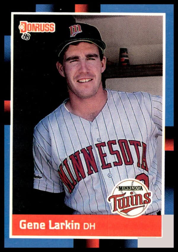 Gene Larkin 1988 Donruss Baseball Card #564 in Minnesota Twins Uniform.