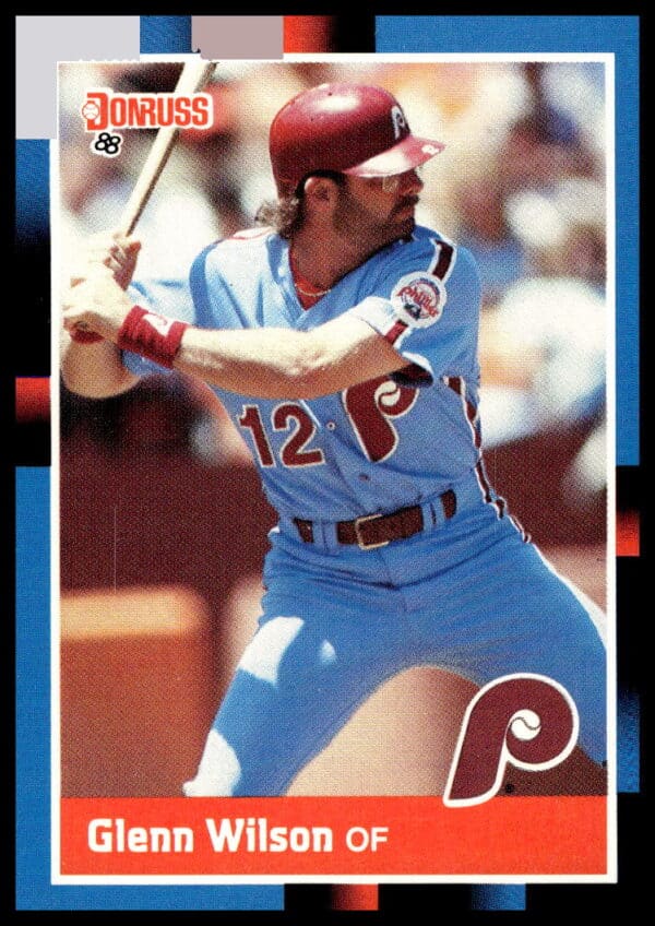 1988 Donruss Glenn Wilson Baseball Card #262, Philadelphia Phillies.