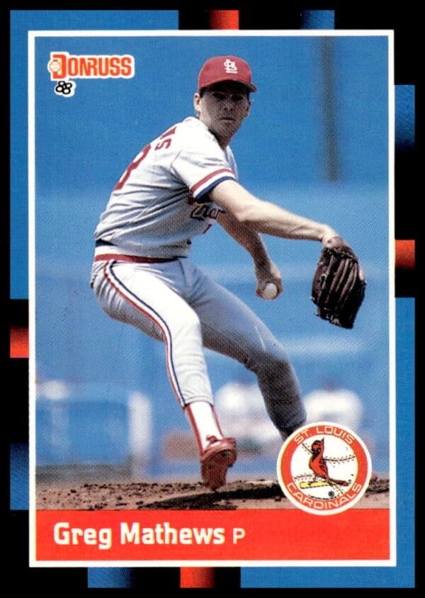 Greg Mathews 1988 Donruss Baseball Card #84 featuring classic 80s design.