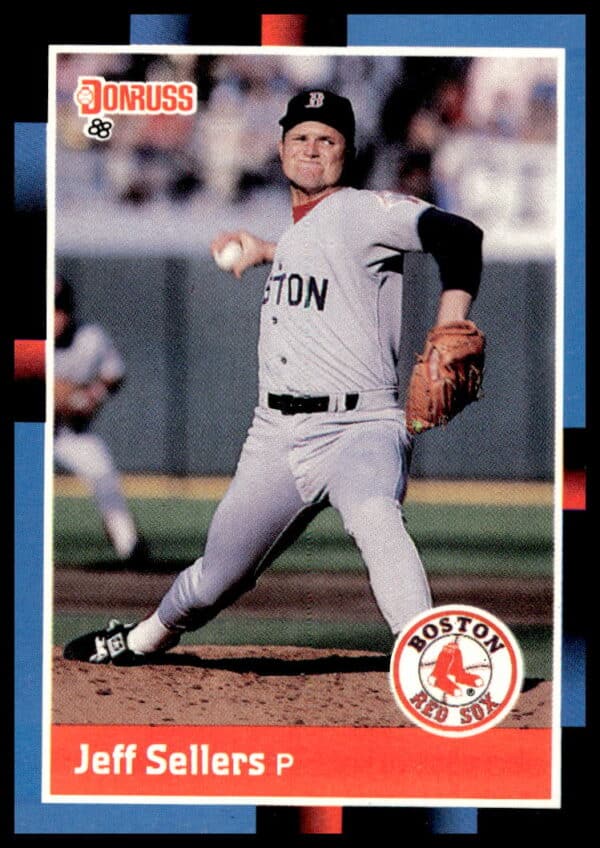 1988 Donruss Jeff Sellers #585, Boston Red Sox pitcher card, classic design.