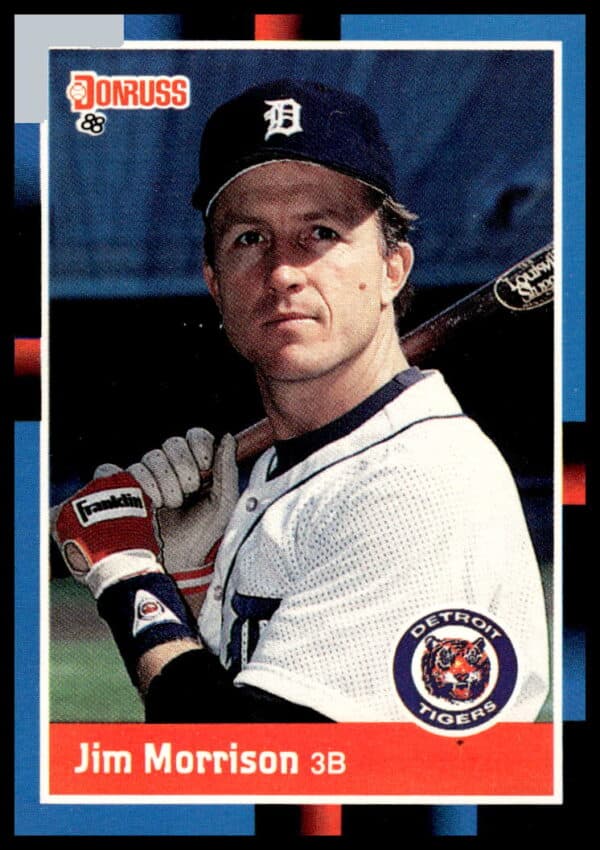1988 Donruss Baseball Card: Jim Morrison in action, showcasing a dynamic baseball pose.