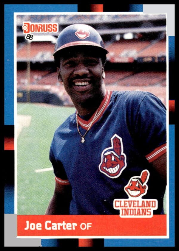 Joe Carter 1988 Donruss baseball card in Cleveland Indians uniform, card number 254.