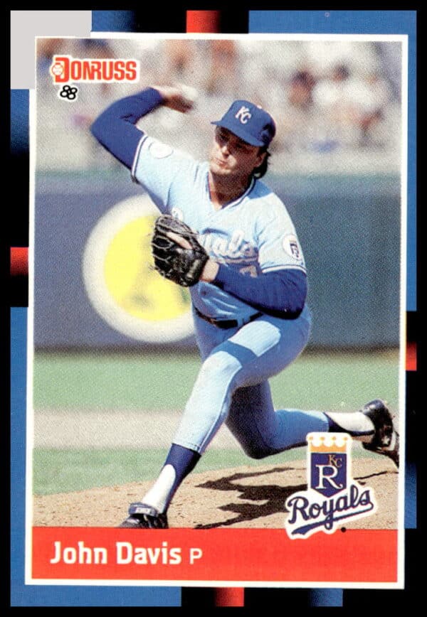 1988 Donruss John Davis card #594, featuring players portrait in baseball uniform.