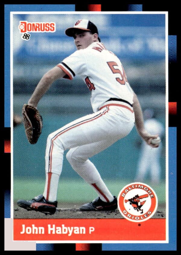 John Habyan 1988 Donruss baseball card #354 in Yankees uniform, front view.