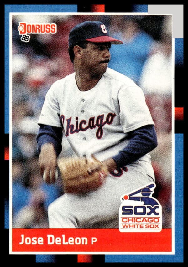 Jose DeLeon 1988 Donruss baseball card front, pitcher pose, card #59.