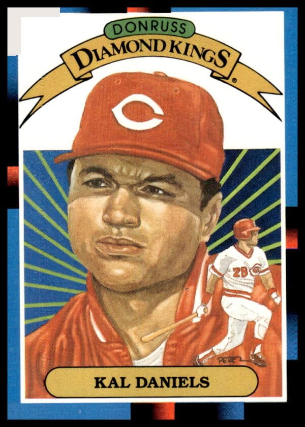 Kal Daniels 1988 Donruss Baseball Card #14, Cincinnati Reds, batting stance.