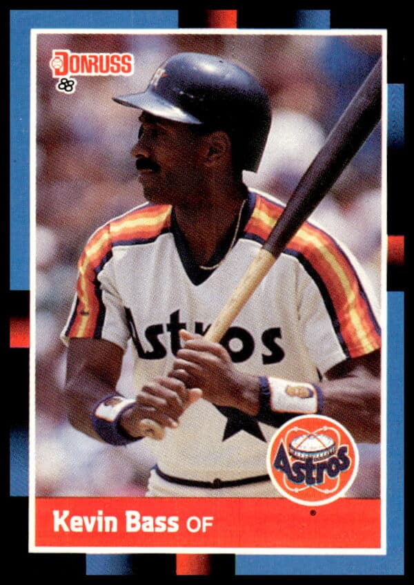 1988 Donruss Kevin Bass baseball card, Houston Astros, card #286 front view.