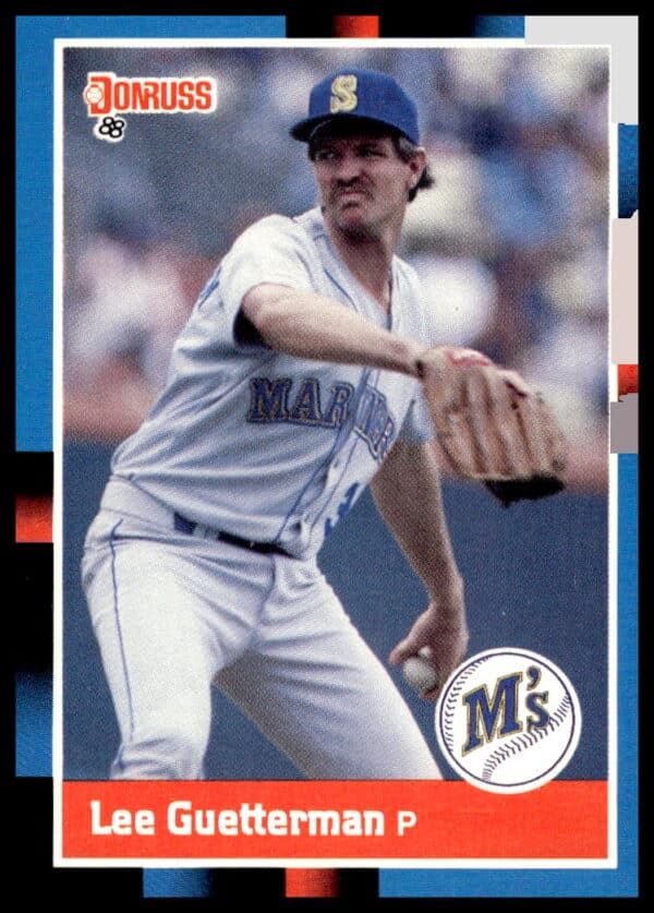 1988 Donruss Lee Guetterman #270, Seattle Mariners pitcher, action shot card, vibrant design.