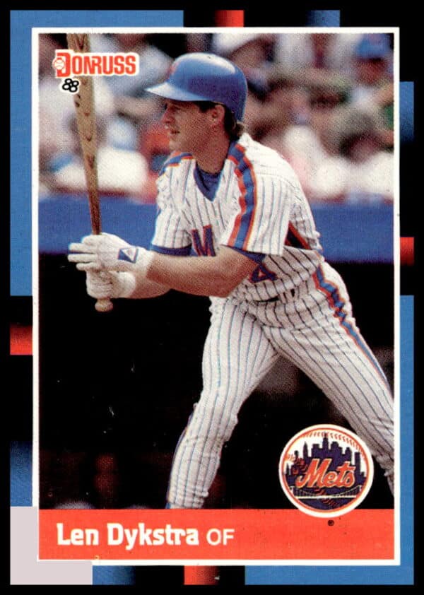 Len Dykstra 1988 Donruss baseball card #364, Mets uniform, iconic batting stance.