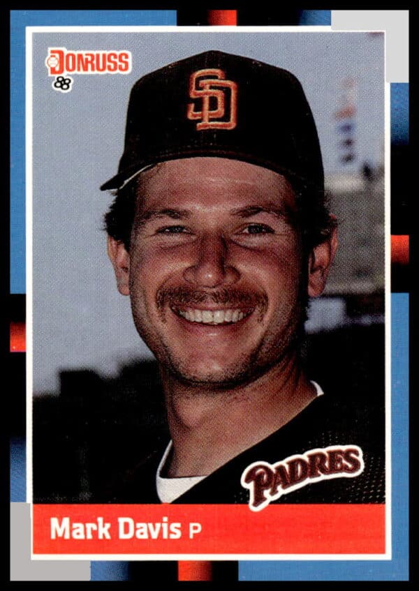1988 Donruss Mark Davis baseball card #64, featuring pitcher in team uniform, front view.