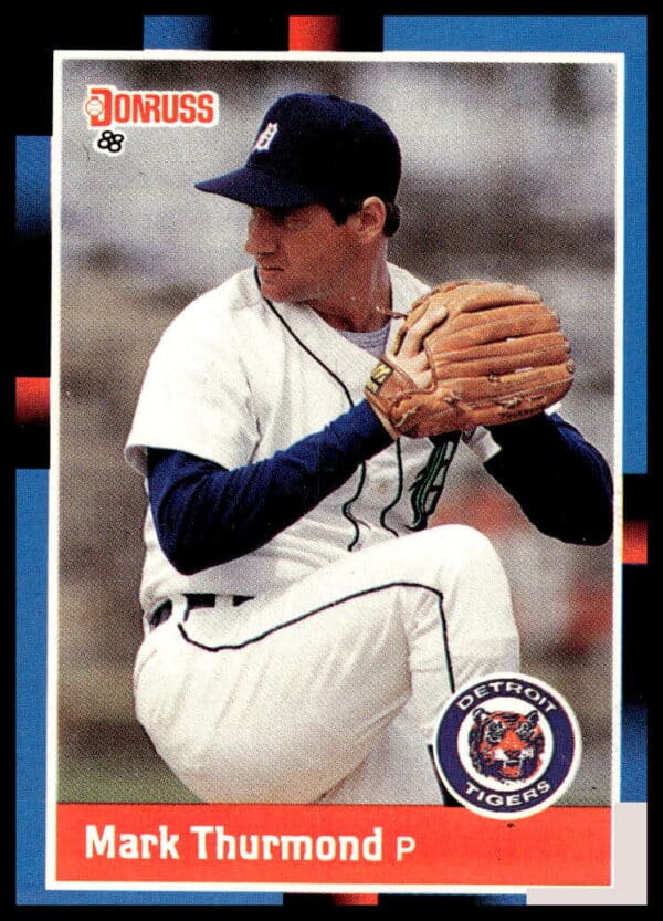 Front of 1988 Donruss baseball card featuring pitcher Mark Thurmond, card #599.