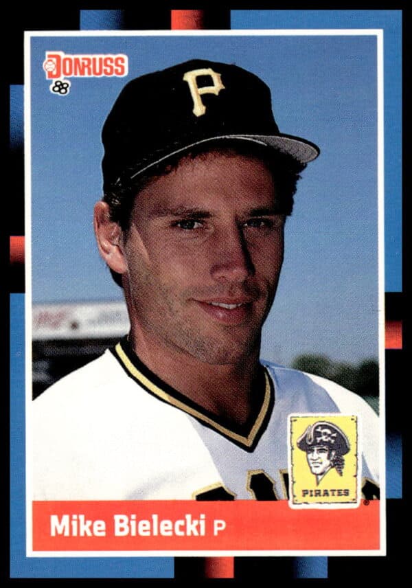 1988 Donruss Baseball Card: Mike Bielecki #484 with Cubs uniform.