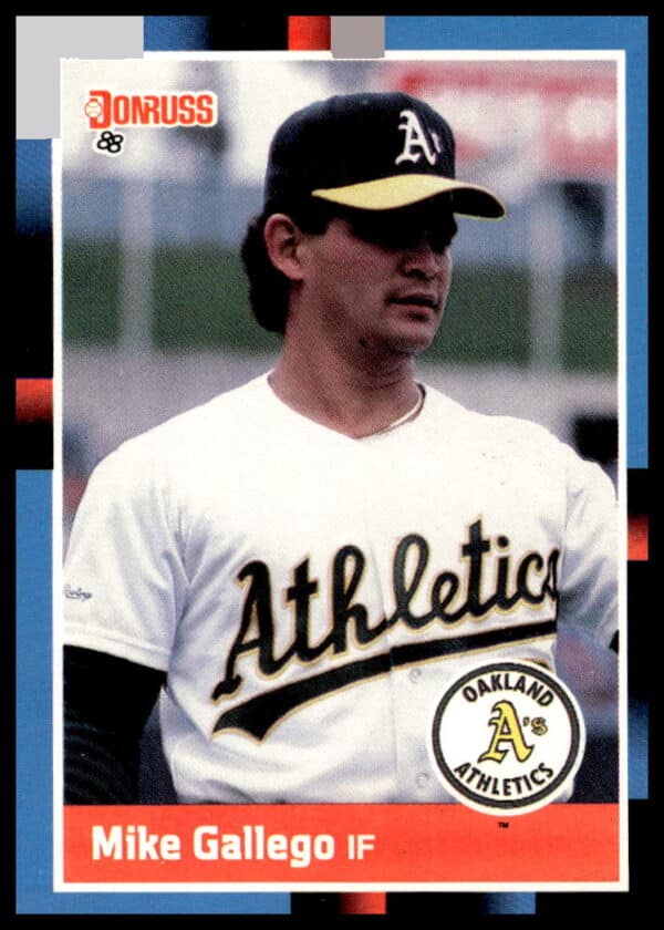 1988 Donruss Mike Gallego #379 baseball card front showing action image.