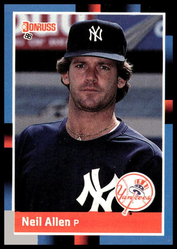 1988 Donruss Neil Allen Baseball Card, #597 Front View, Classic Design.