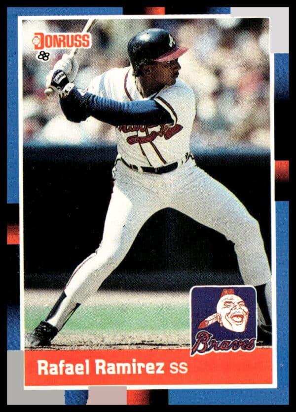 1988 Donruss Rafael Ramirez in Braves uniform, card #448, classic 80s baseball design.