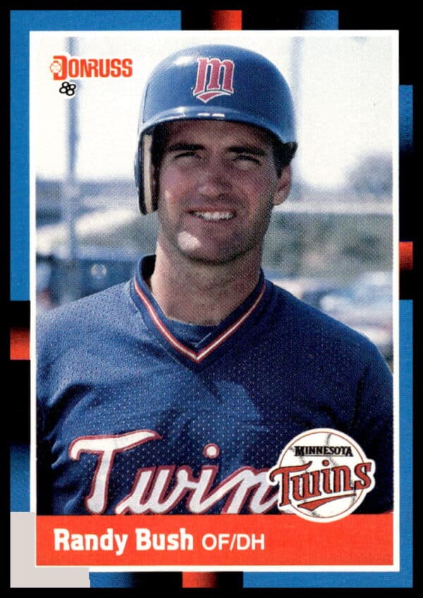 Randy Bush 1988 Donruss Baseball Card #272, Minnesota Twins, Vintage Sports Memorabilia.