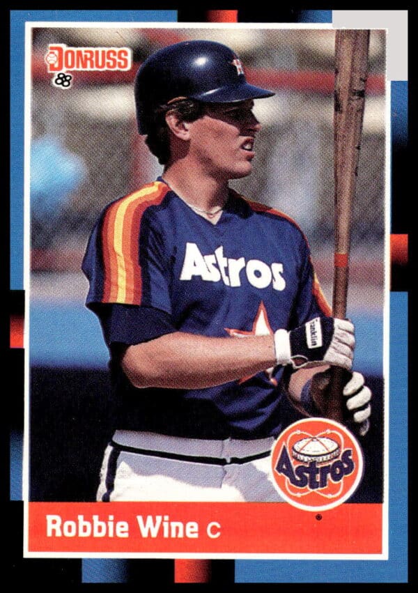 1988 Donruss Baseball Card featuring Robbie Wine in action, card #508.
