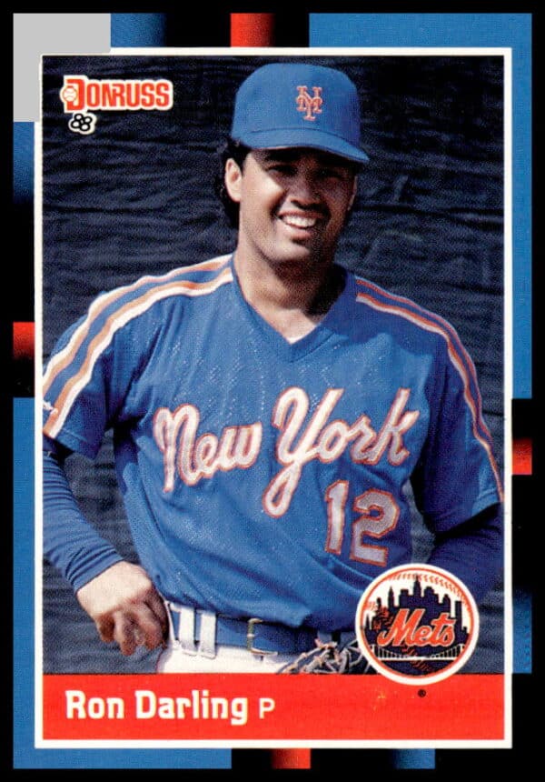 Front view of 1988 Donruss baseball card featuring Ron Darling in Mets uniform, card #76.