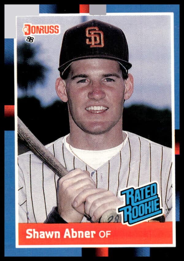 1988 Donruss Baseball Card #33 featuring Shawn Abner in New York Mets uniform.