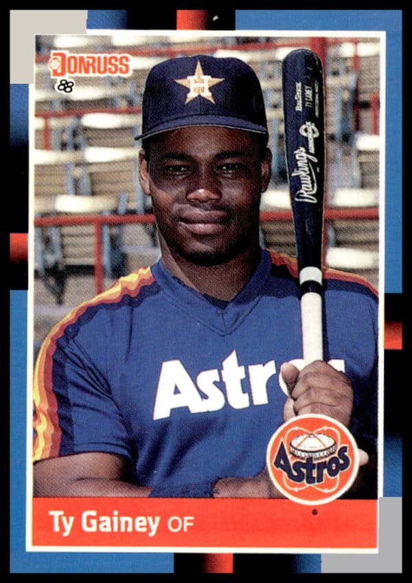 Front view of 1988 Donruss Ty Gainey baseball card number 578, Houston Astros uniform.