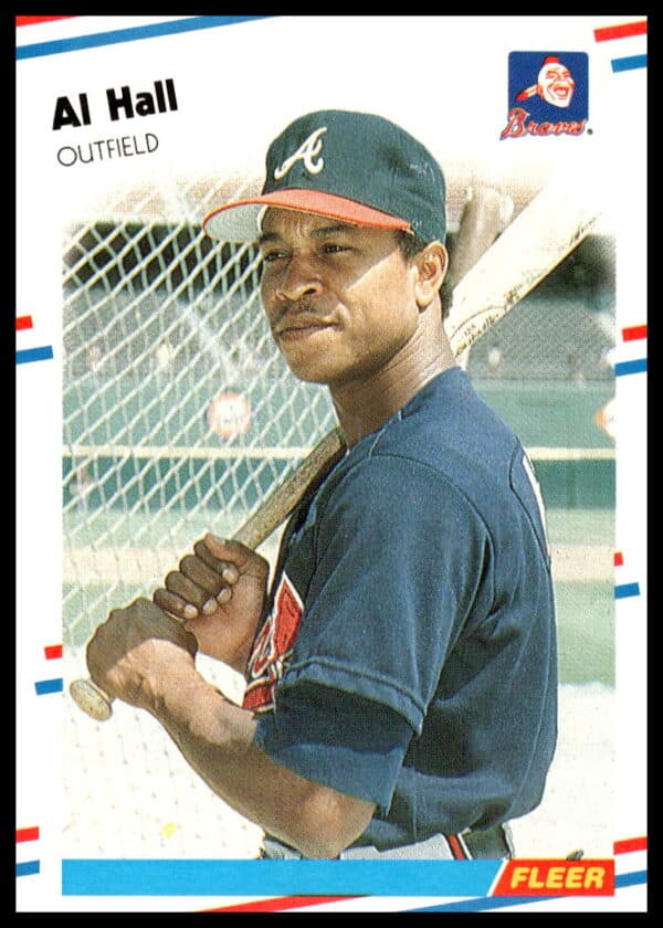 1988 Fleer Al Hall Baseball Card #541 Front, featuring Al Hall mid-pitch in uniform.