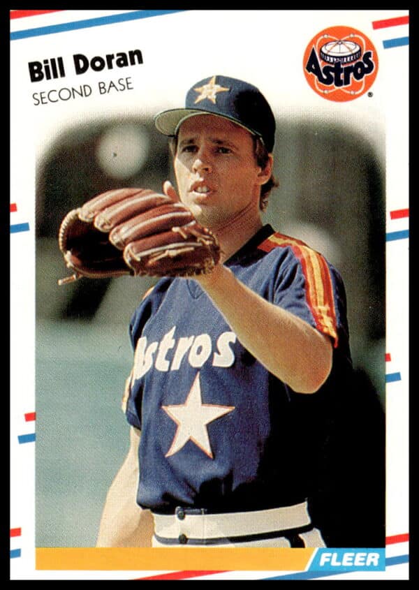 Bill Doran in Houston Astros gear, 1988 Fleer Card #447.