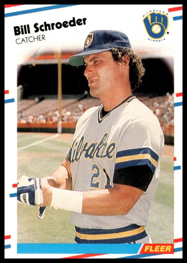 1988 Fleer Baseball Card: Bill Schroeder, Milwaukee Brewers, #173 (Front View)